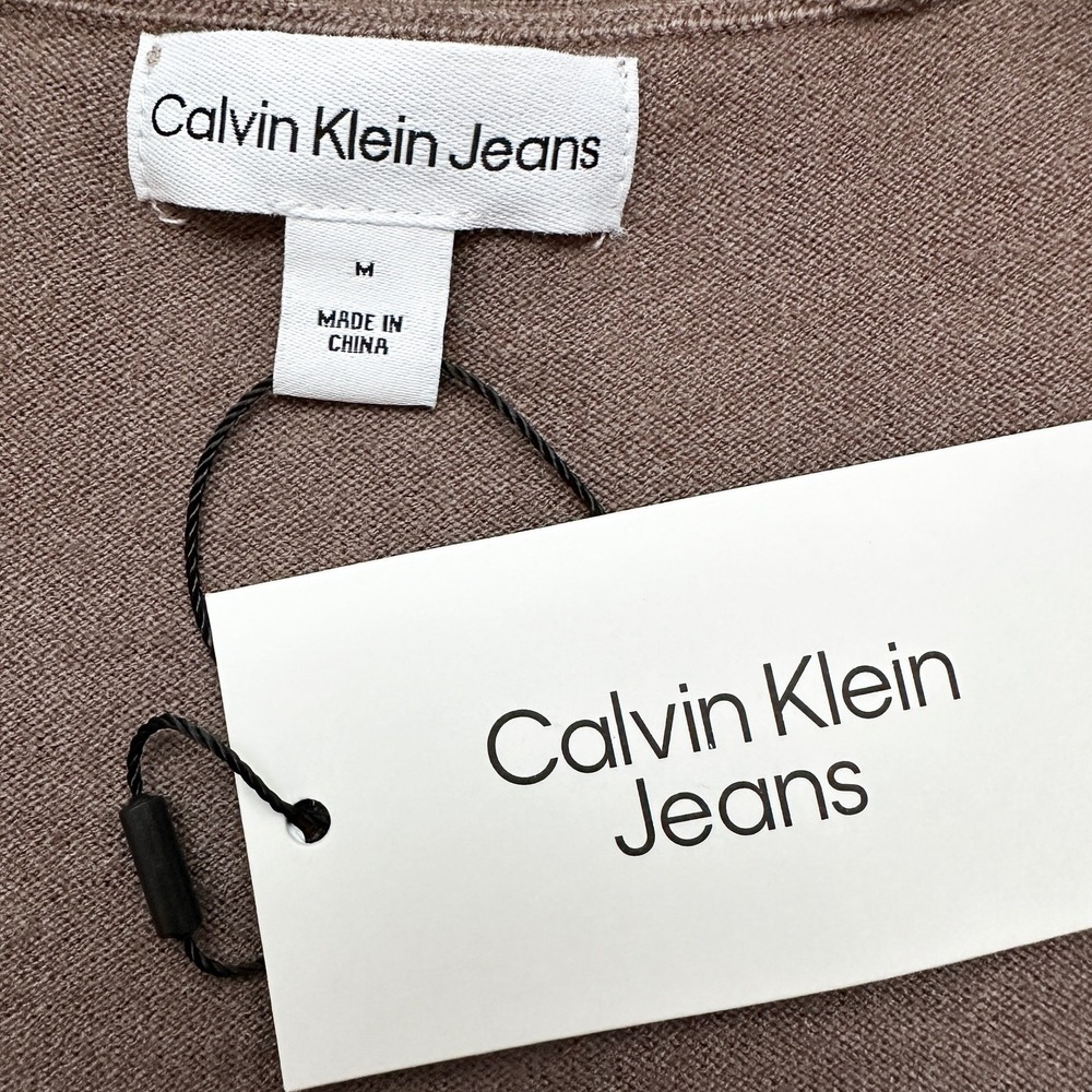Calvin Klein Jeans Soft Button Front Pockets Classic Cardigan NWT Size M - Picture 9 of 11